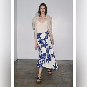 Zara ZW Collection Floral Midi Skirt - NWT